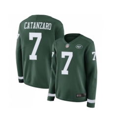 Women's New York Jets #7 Chandler Catanzaro Limited Green Therma Long Sleeve Football Jersey