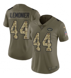 Women's Nike New York Jets #44 Corey Lemonier Limited Olive/Camo 2017 Salute to Service NFL Jersey