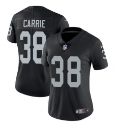 Women's Nike Oakland Raiders #38 T.J. Carrie Black Team Color Vapor Untouchable Limited Player NFL Jersey