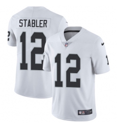 Men's Nike Oakland Raiders #12 Kenny Stabler White Vapor Untouchable Limited Player NFL Jersey