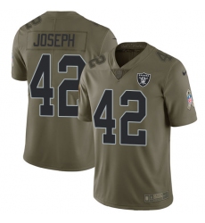 Youth Nike Oakland Raiders #42 Karl Joseph Limited Olive 2017 Salute to Service NFL Jersey