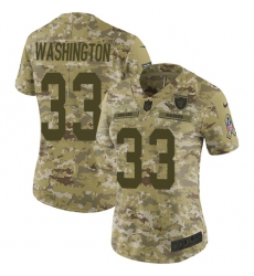 Women's Nike Oakland Raiders #33 DeAndre Washington Limited Camo 2018 Salute to Service NFL Jersey