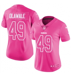 Women's Nike Oakland Raiders #49 Jamize Olawale Limited Pink Rush Fashion NFL Jersey