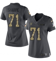 Women's Nike Oakland Raiders #71 David Sharpe Limited Black 2016 Salute to Service NFL Jersey