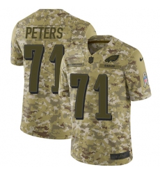 Youth Nike Philadelphia Eagles #71 Jason Peters Limited Camo 2018 Salute to Service NFL Jersey
