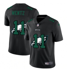 Men's Philadelphia Eagles #11 Carson Wentz Black Nike Black Shadow Edition Limited Jersey
