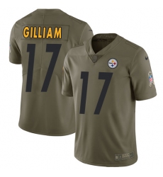 Men's Nike Pittsburgh Steelers #17 Joe Gilliam Limited Olive 2017 Salute to Service NFL Jersey