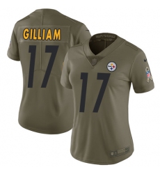Women's Nike Pittsburgh Steelers #17 Joe Gilliam Limited Olive 2017 Salute to Service NFL Jersey