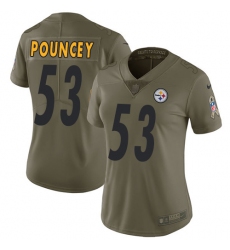 Women's Nike Pittsburgh Steelers #53 Maurkice Pouncey Limited Olive 2017 Salute to Service NFL Jersey