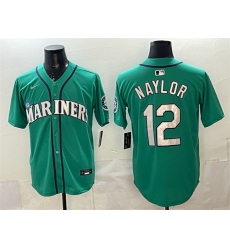 Men's Seattle Mariners #12 Josh Naylor Aqua Limited Stitched jersey
