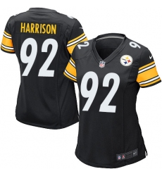 Women's Nike Pittsburgh Steelers #92 James Harrison Game Black Team Color NFL Jersey