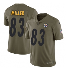 Youth Nike Pittsburgh Steelers #83 Heath Miller Limited Olive 2017 Salute to Service NFL Jersey