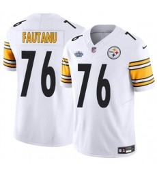 Men's Pittsburgh Steelers #76 Troy Fautanu White 2024 With Dradt F.U.S.E. Vapor Limited Football Stitched Jersey Men's Pittsburgh Steelers #76 Troy Fautanu White 2024 With Dradt F.U.S.E. Vapor Limited Football Stitched Jersey
