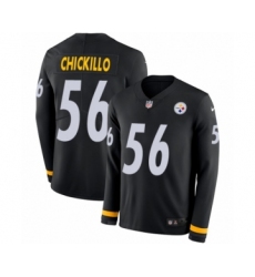 Youth Nike Pittsburgh Steelers #56 Anthony Chickillo Limited Black Therma Long Sleeve NFL Jersey