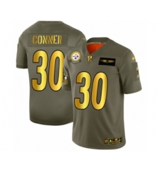 Men's Pittsburgh Steelers #30 James Conner Limited Olive Gold 2019 Salute to Service Football Jersey