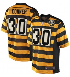 Youth Nike Pittsburgh Steelers #30 James Conner Elite Yellow/Black Alternate 80TH Anniversary Throwback NFL Jersey