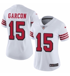 Women's Nike San Francisco 49ers #15 Pierre Garcon Limited White Rush Vapor Untouchable NFL Jersey
