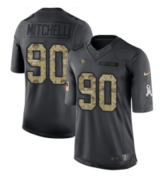 Youth Nike San Francisco 49ers #90 Earl Mitchell Limited Black 2016 Salute to Service NFL Jersey