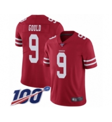 Men's San Francisco 49ers #9 Robbie Gould Red Team Color Vapor Untouchable Limited Player 100th Season Football Jersey