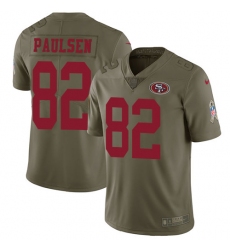 Youth Nike San Francisco 49ers #82 Logan Paulsen Limited Olive 2017 Salute to Service NFL Jersey