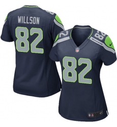 Women's Nike Seattle Seahawks #82 Luke Willson Game Steel Blue Team Color NFL Jersey
