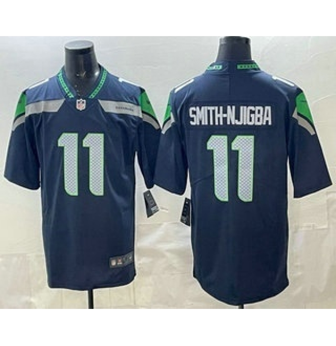 Men's Seattle Seahawks #11 Jaxon Smith Njigba Limited Navy Vapor Jersey