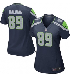 Women's Nike Seattle Seahawks #89 Doug Baldwin Game Steel Blue Team Color NFL Jersey