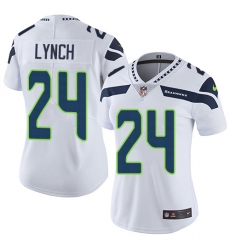 Women's Nike Seattle Seahawks #24 Marshawn Lynch Elite White NFL Jersey