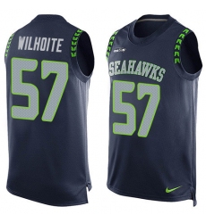 Men's Nike Seattle Seahawks #57 Michael Wilhoite Limited Steel Blue Player Name & Number Tank Top NFL Jersey