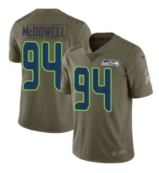 Men's Nike Seattle Seahawks #94 Malik McDowell Limited Olive 2017 Salute to Service NFL Jersey