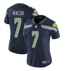Women's Nike Seattle Seahawks #7 Blair Walsh Elite Steel Blue Team Color NFL Jersey