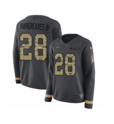 Women's Nike Tampa Bay Buccaneers #28 Vernon Hargreaves III Limited Black Salute to Service Therma Long Sleeve NFL Jersey