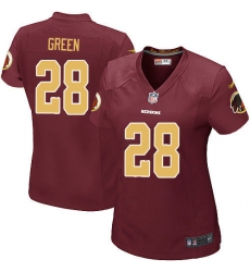 Women's Nike Washington Redskins #28 Darrell Green Game Burgundy Red/Gold Number Alternate 80TH Anniversary NFL Jersey