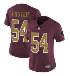 Women's Nike Washington Redskins #54 Mason Foster Burgundy Red/Gold Number Alternate 80TH Anniversary Vapor Untouchable Limited Player NFL Jersey