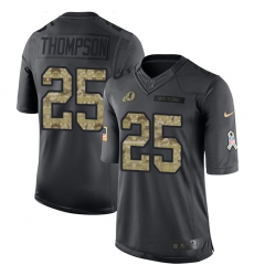 Youth Nike Washington Redskins #25 Chris Thompson Limited Black 2016 Salute to Service NFL Jersey