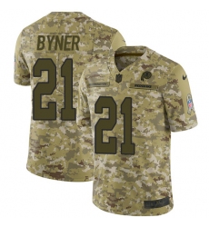 Men's Nike Washington Redskins #21 Earnest Byner Burgundy Limited Camo 2018 Salute to Service NFL Jersey