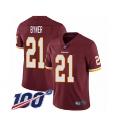 Men's Washington Redskins #21 Earnest Byner Burgundy Red Team Color Vapor Untouchable Limited Player 100th Season Football Jersey