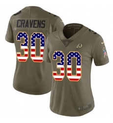 Women's Nike Washington Redskins #30 Su'a Cravens Limited Olive/USA Flag 2017 Salute to Service NFL Jersey