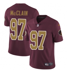 Youth Nike Washington Redskins #97 Terrell McClain Burgundy Red/Gold Number Alternate 80TH Anniversary Vapor Untouchable Limited Player NFL Jersey
