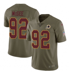 Youth Nike Washington Redskins #92 Stacy McGee Limited Olive 2017 Salute to Service NFL Jersey