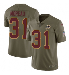 Men's Nike Washington Redskins #31 Fabian Moreau Limited Olive 2017 Salute to Service NFL Jersey