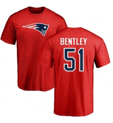 NFL Nike New England Patriots #51 Ja'Whaun Bentley Red Name & Number Logo T-Shirt