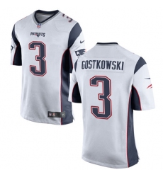 Men's Nike New England Patriots #3 Stephen Gostkowski Game White NFL Jersey