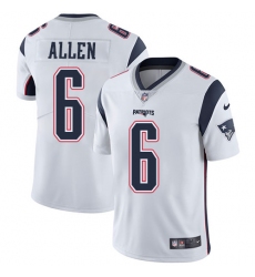 Men's Nike New England Patriots #6 Ryan Allen White Vapor Untouchable Limited Player NFL Jersey