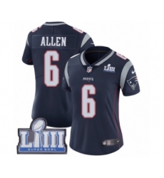 Women's Nike New England Patriots #6 Ryan Allen Navy Blue Team Color Vapor Untouchable Limited Player Super Bowl LIII Bound NFL Jersey