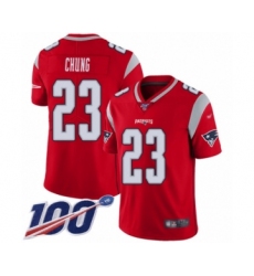 Men's New England Patriots #23 Patrick Chung Limited Red Inverted Legend 100th Season Football Jersey