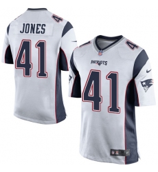 Men's Nike New England Patriots #41 Cyrus Jones Game White NFL Jersey
