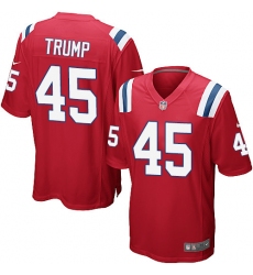 Men's Nike New England Patriots #45 Donald Trump Game Red Alternate NFL Jersey