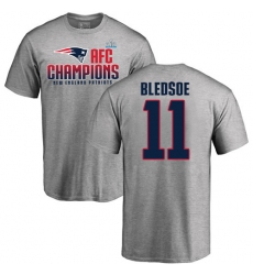 Nike New England Patriots #11 Drew Bledsoe Heather Gray 2017 AFC Champions V-Neck T-Shirt