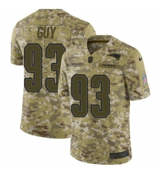 Men's Nike New England Patriots #93 Lawrence Guy Limited Camo 2018 Salute to Service NFL Jersey
